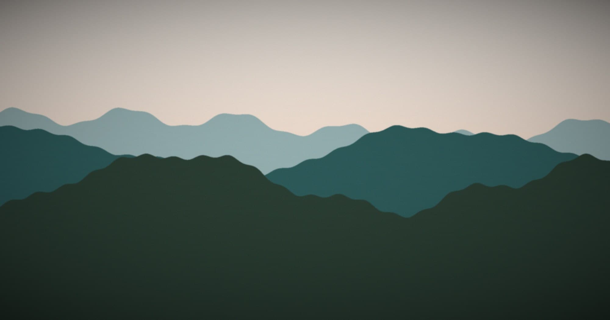 Illustrated Blue Ridge mountain ridgeline — Lake Lure and Chimney Rock, NC